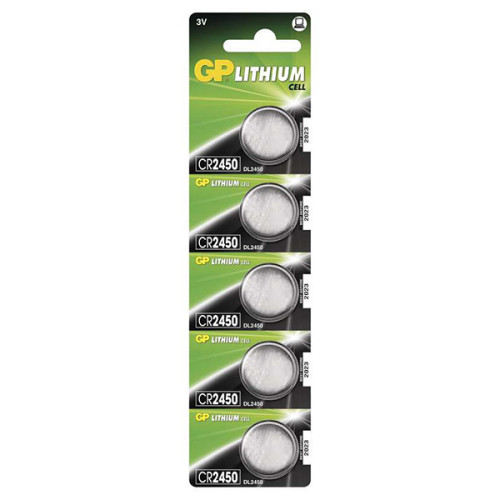 Batéria líthiová, gombíková, CR2450, 3V, GP, blister, 5-pack