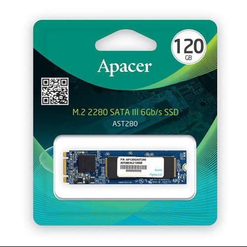 Interný disk SSD Apacer M.2 SATA III, interný M.2 SATA III, 120GB, AST280, AP120GAST280-1, 500 MB/s-R, 470 MB/s-W
