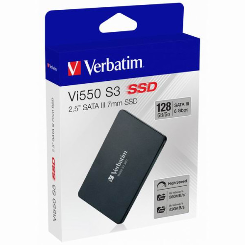Interný disk SSD Verbatim interný SATA III, 128GB, Vi550, 49350, 560 MB/s-R, 430 MB/s-W