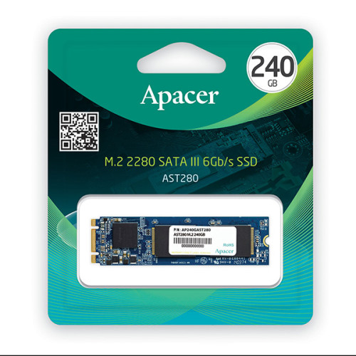 Interný disk SSD Apacer M.2 SATA III, interný M.2 SATA III, 240GB, AST280, AP240GAST280-1, 520 MB/s-R, 495 MB/s-W