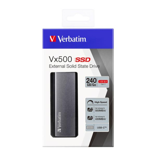 SSD Verbatim 2.5", externý USB 3.0 (3.2 Gen 1), 240GB, Vx500, 47442