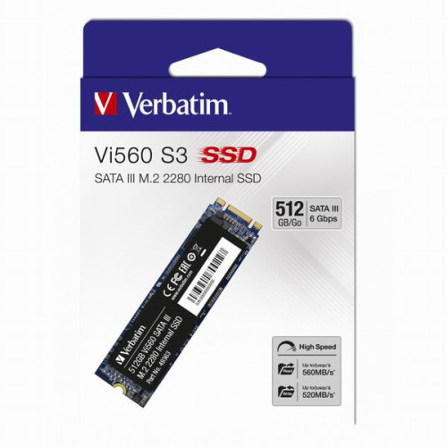Interný disk SSD Verbatim interný M.2 SATA III, 512GB, Vi560, 49363, 560 MB/s-R, 520 MB/s-W