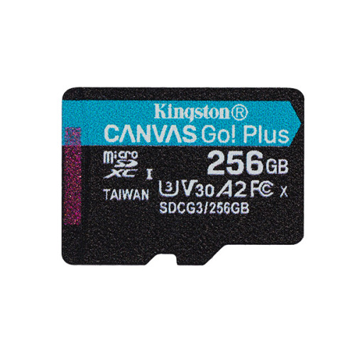 Kingston pamäťová karta Canvas Go! Plus, 256GB, micro SDXC, SDCG3/256GBSP, UHS-I U3, A2, V30