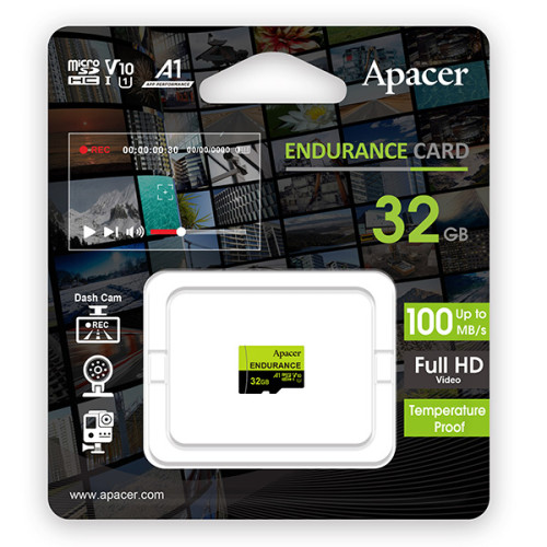 Apacer pamäťová karta Endurance, 32GB, micro SDHC, AP32GEDM0D05-R, UHS-I U3 (Class 10), V30, A1